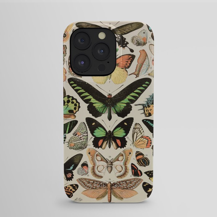 Papillon II Vintage French Butterfly Chart by Adolphe Millot iPhone Case