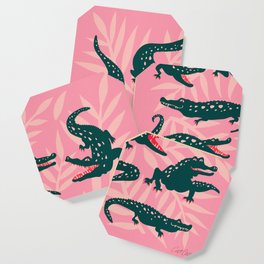 Alligator Collection – Pink & Teal Coaster