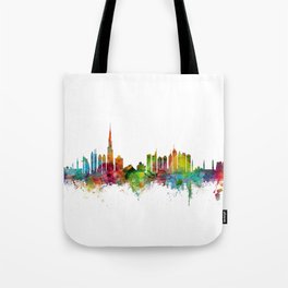 Dubai Skyline Tote Bag | Silhouette, Landscape, Dubaiskyline, Painting, Unitedarabemirates, Skyline, Uae, Michaeltompsett, Dubaiposter, Dubaiprint 