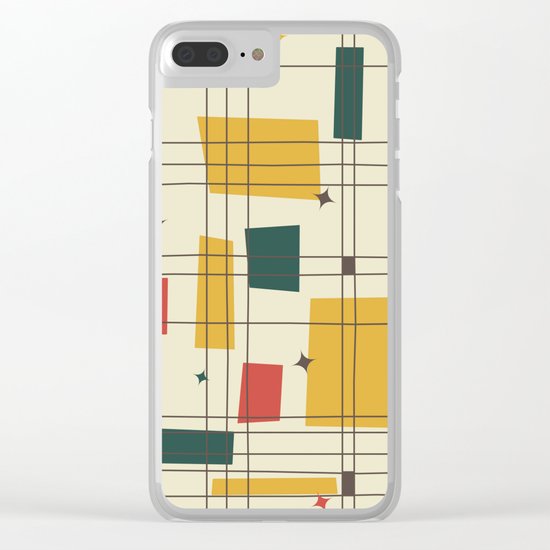 Mid-Century Modern (gold) Clear iPhone Case