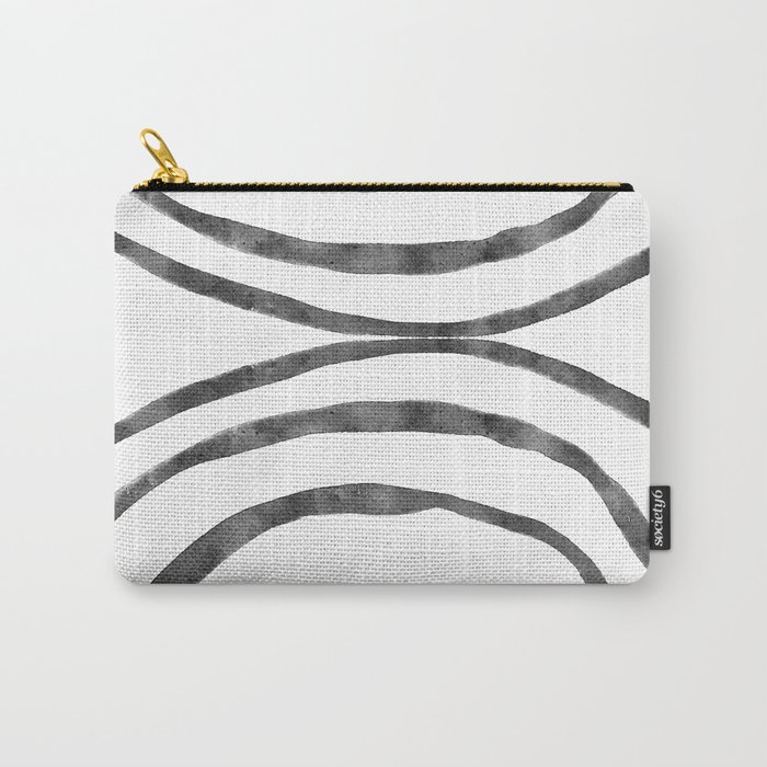 Black and White Arches Lines Carry-All Pouch