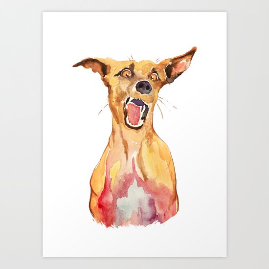crazy dog Art Print