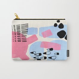Fun Colorful Abstract Mid Century Minimalist Pink Periwinkle Cow Udder Milk Organic Shapes Carry-All Pouch