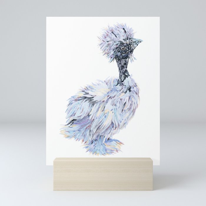 Silkie Chicken - Showgirl Chick Mini Art Print by Becca Boyce | Society6