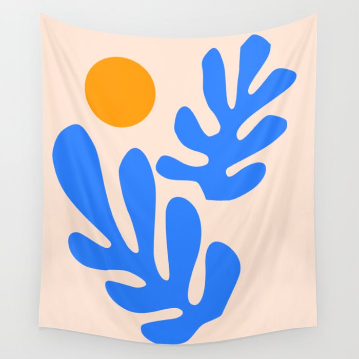 Henri Matisse - Leaves - Blue Wall Tapestry