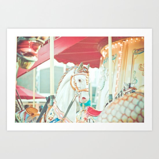 Spinning Carousel Art Print