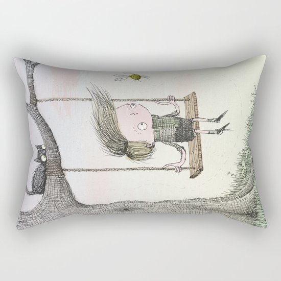 'Boy & Bee' Rectangular Pillow