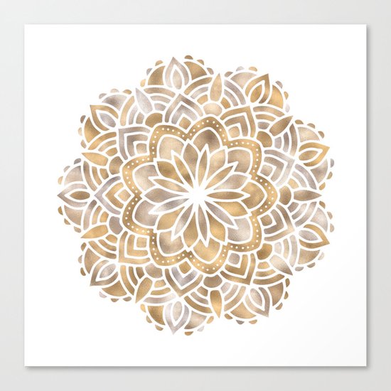 Mandala Multi Metallic in Gold Silver Bronze Copper Canvas Print