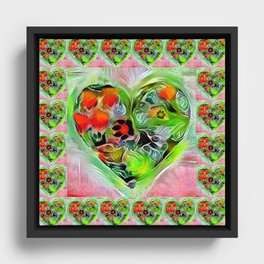 Bright Colorful Dog Art - A Dog Lovers Heart Framed Canvas