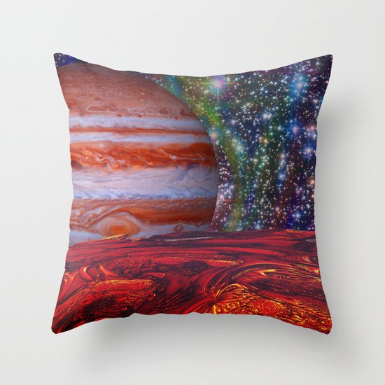 Looking At Jupiter Throw Pillow