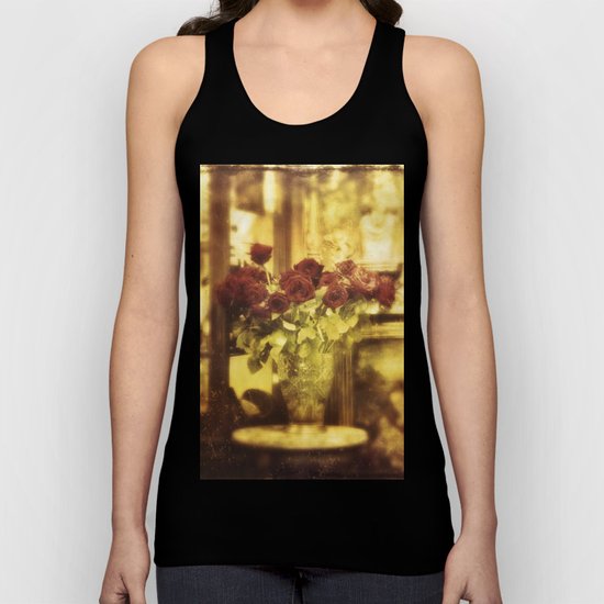 Red roses on the street Unisex Tank Top