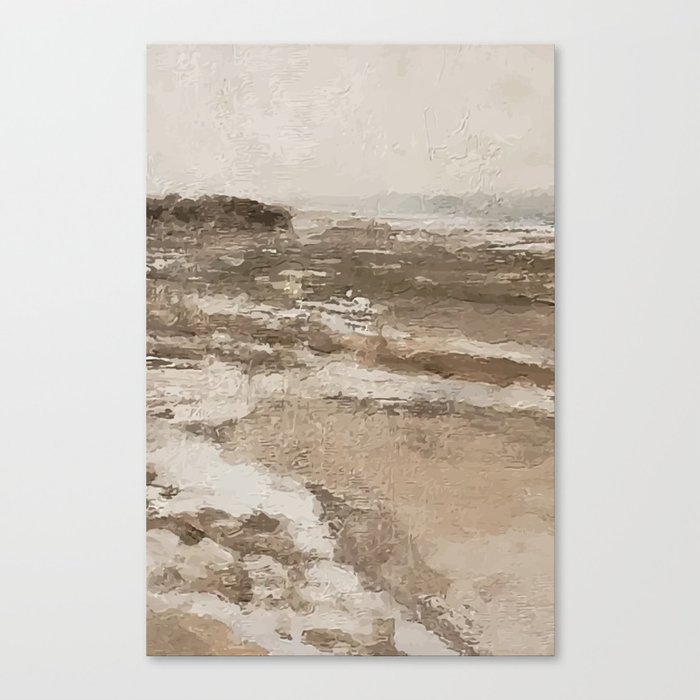 Neutral Painting Seascape | Coastal 2/3 Canvas Print