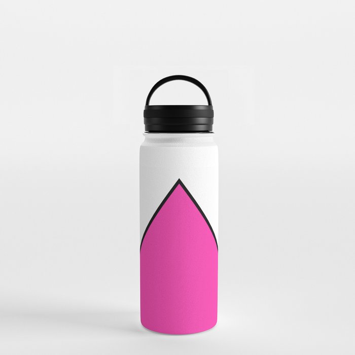 Pink Pyramid Triangle on White Background. Water Bottle