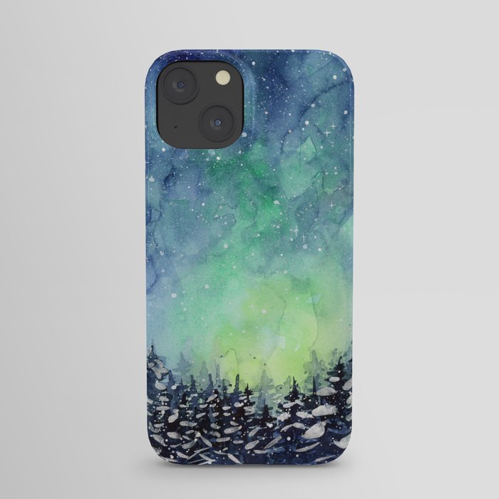 Galaxy Enchanted Forest Northern Lights iPhone Case