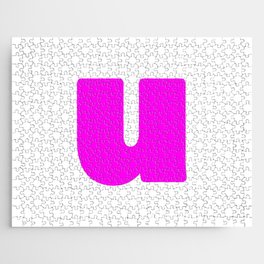 u (Magenta & White Letter) Jigsaw Puzzle