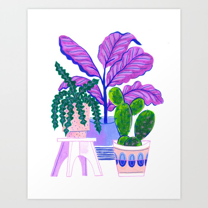 Purple Plants  Art Print