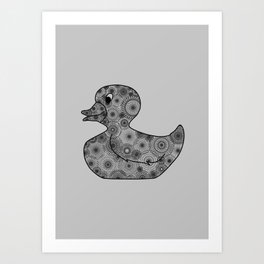 Beautiful rubber duck with mandala pattern Art Print