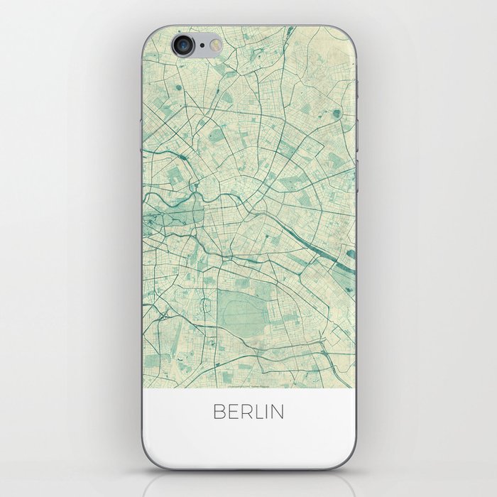 Berlin Map Blue Vintage iPhone Skin