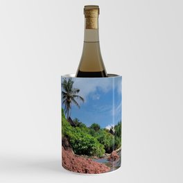 Beautiful Beach With Palm Trees Wine Chiller