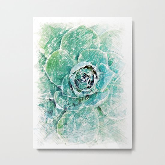 Greenery on Succulent Metal Print