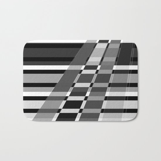 Black and white abstract pattern . The slant line 1. Bath Mat
