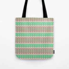 Christmas (mint stripe) candy cane knit seamless repeat pattern in red, green, pink, mint and white Tote Bag
