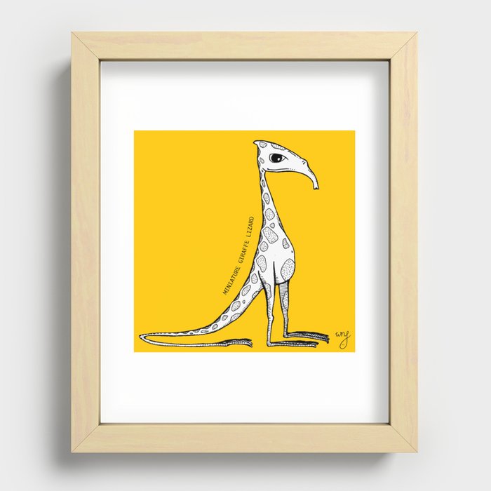 Cute monsters - the Miniature Giraffe Lizard Recessed Framed Print