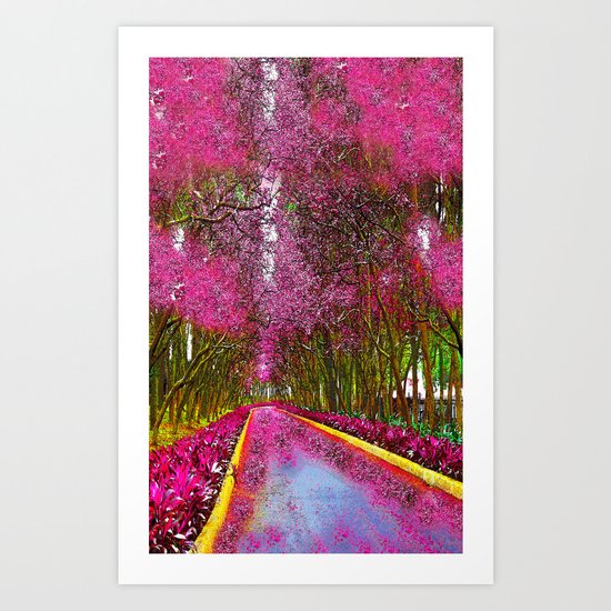 CHERRY BLOSSOM PATHWAY Art Print