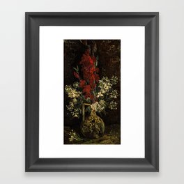  Vase with Red and White Flowers, 1886 by Vincent van Gogh Framed Art Print