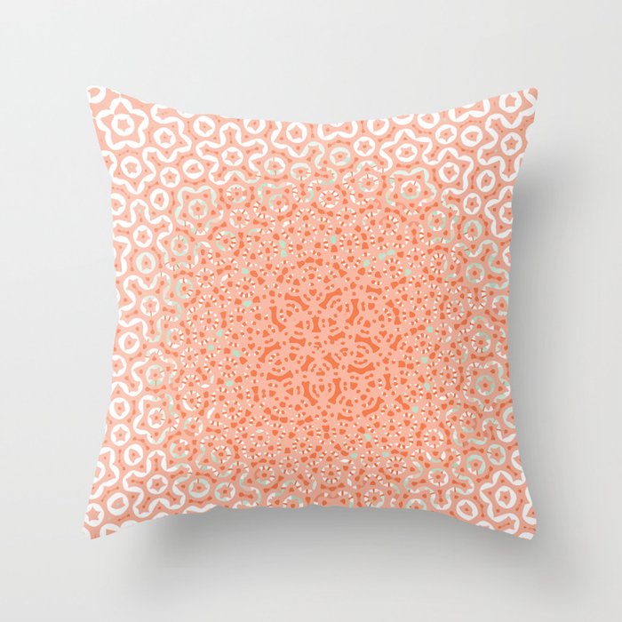 Abstract Flower Pattern Artwork 07 Color 6 Throw Pillow
