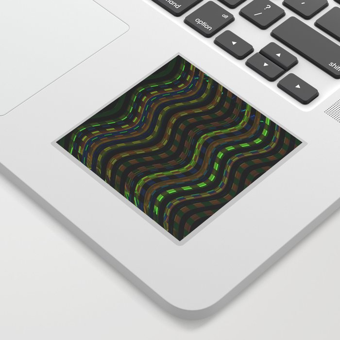 Green Wave Abstract Pattern Sticker