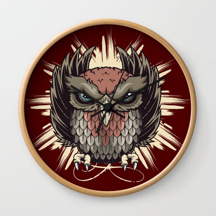 Burst owl Wall Clock