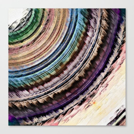 Abstract Textural Rings Canvas Print