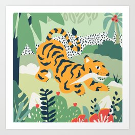 tiger in the jungle Art Print