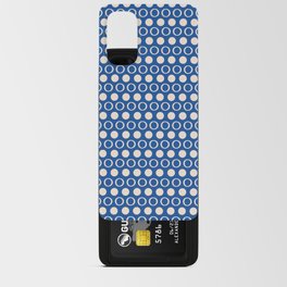 Polka Dot Stripes and Rings Pattern in Blue and Cream Android Card Case