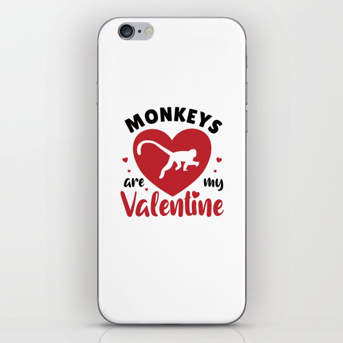 Monkeys Are My Valentine Cute Monkey Valentine's iPhone Skin