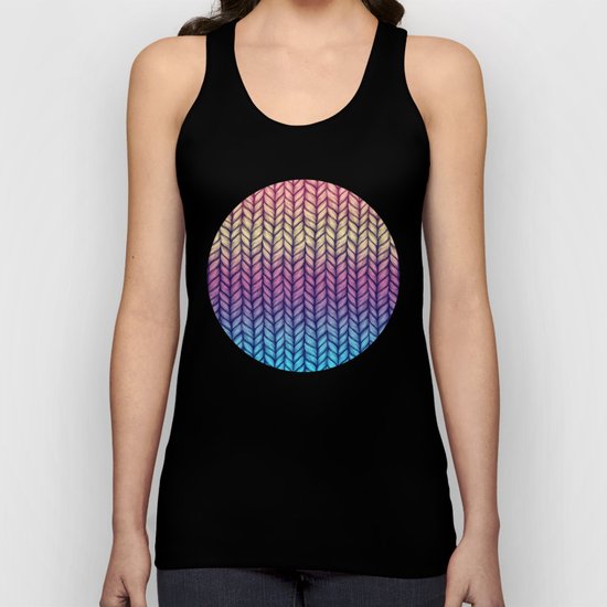 Rainbow Gradient Chunky Knit Pattern Unisex Tank Top