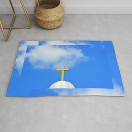 Sunday Morning - Cross Photography by Sharon Cummings Rug | Goldcross, Prayer, Cross, Photo, Religion, Spiritual, Landscape, Lord, Catholicchurch, Clouds 