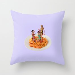 girl dinner lavender Throw Pillow