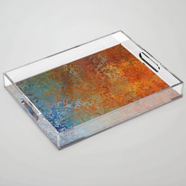 Vintage Rust, Copper and Blue Acrylic Tray