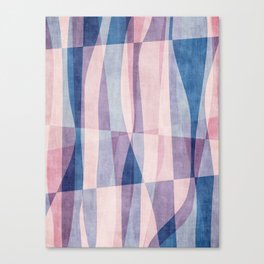 Abstract Lines Blush Pink Blue Pastel Tones Canvas Print