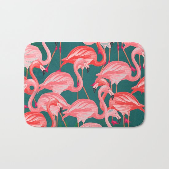flamingo tropical Bath Mat