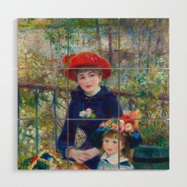 Pierre-Auguste Renoir "Two Sisters (On the Terrace)" Wood Wall Art