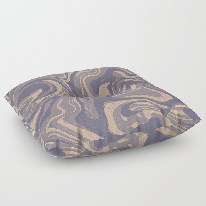 Lavender Purple Champagne Liquid Marble Fluid Art Floor Pillow