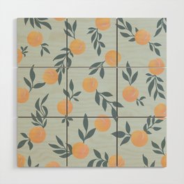 Peaches & Leaves Pattern Wood Wall Art