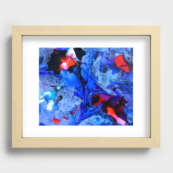 Abstract in blues Recessed Framed Print