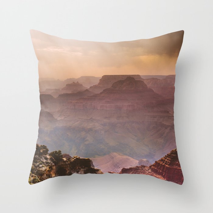 Grand Canyon Rainfall - South Rim Throw Pillow