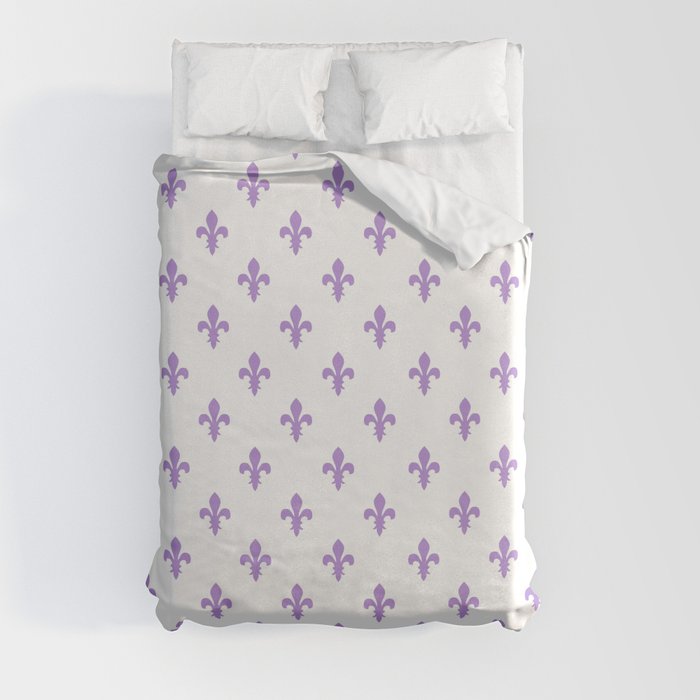 Fleur-de-Lis (Lavender & White Pattern) Duvet Cover