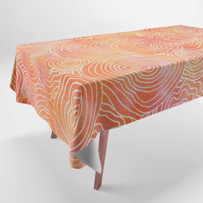 Grapefruit and Tangerine bubble pattern Tablecloth