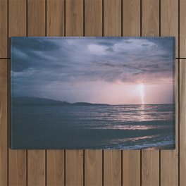 Lightning over the Strait of Georgia Outdoor Rug